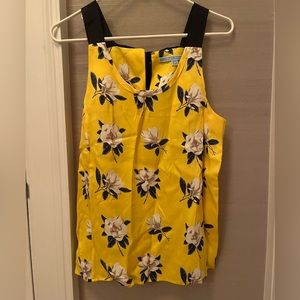 Draper James, Summer Yellow Magnolia Print Silky Tank with Tie in Back